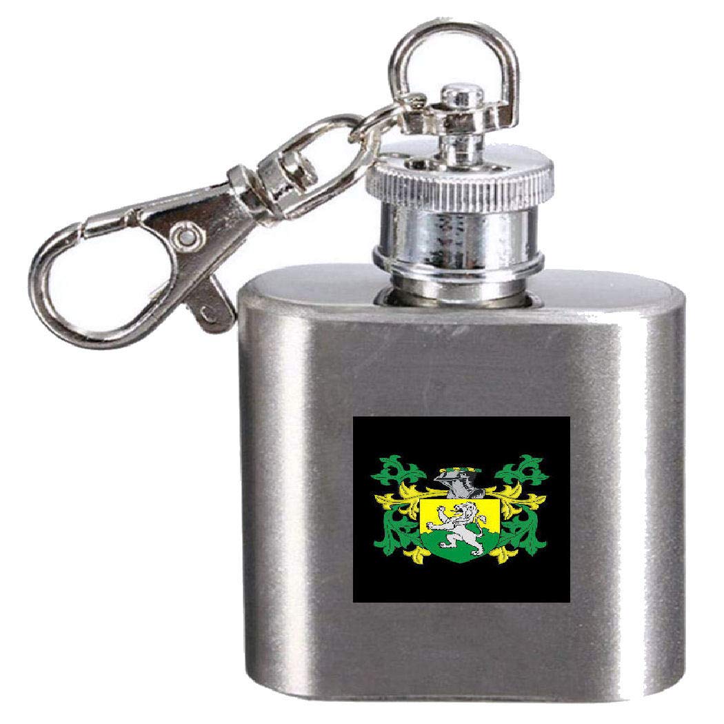Flasque avec blason Tracy petite bouteille de poche en acier de 28,3 ml