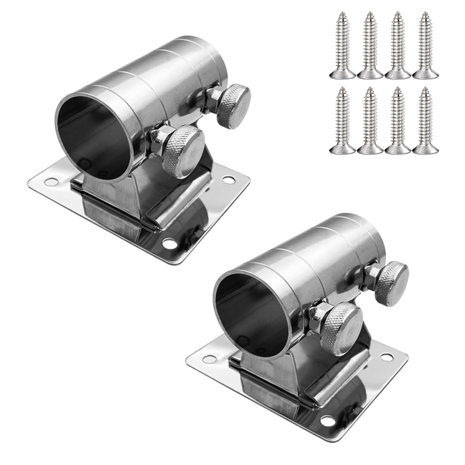 2 Verstellbare Sonnenschirm-Halterungen Für Angelstühle – Faltbar/nicht Faltbar, Aus Alu, Für 25 Mm Rohre