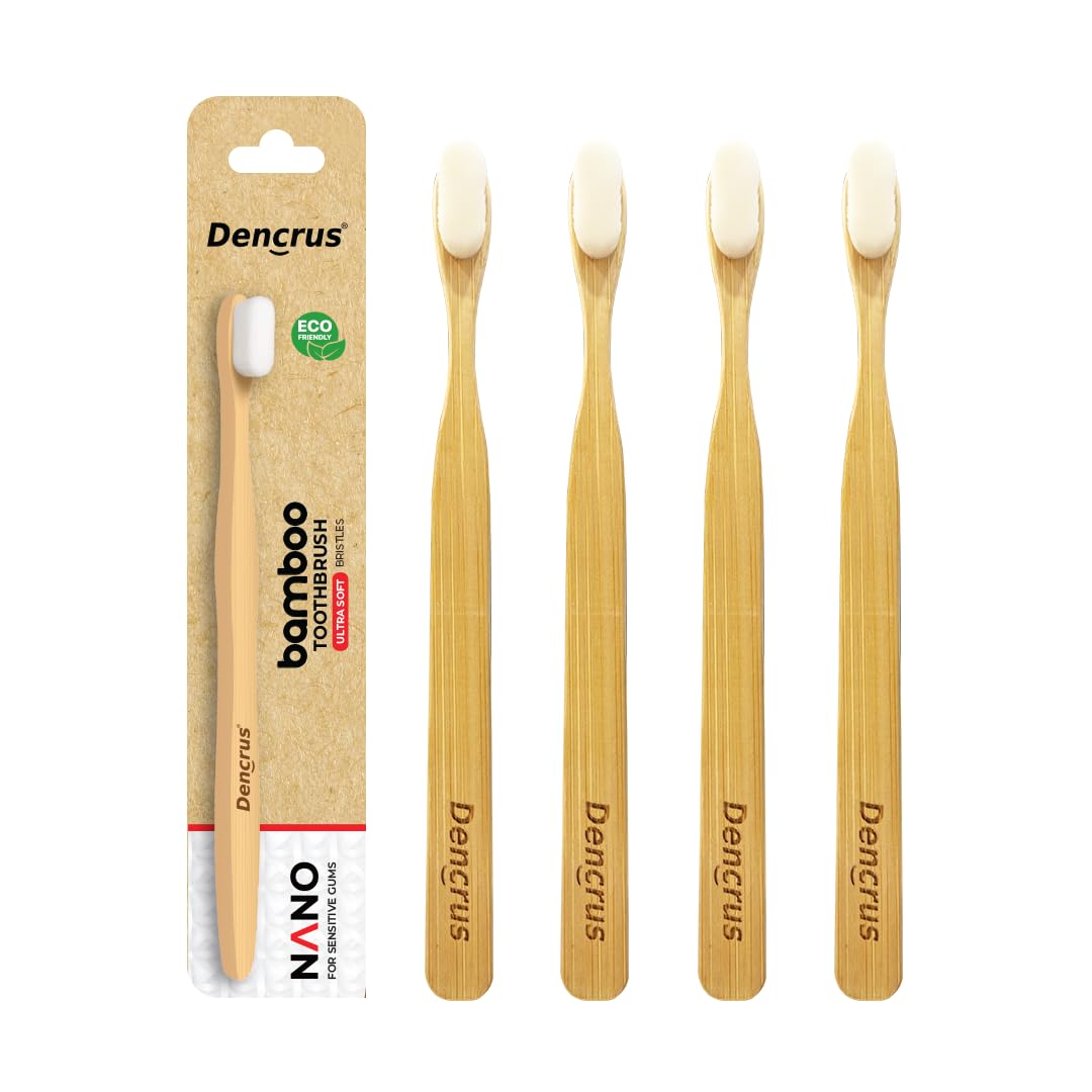 Dencrus NANO Toothbrush | 100% Natural Bamboo Toothbrush for Sensitive Gums & Teeth | Pack of 4 | 20,000 Ultra-fine Soft Bristles | Relieves Senstivity | Dentist Recommended (B0D9MD47TG) Amazon Price History, Amazon Price Tracker