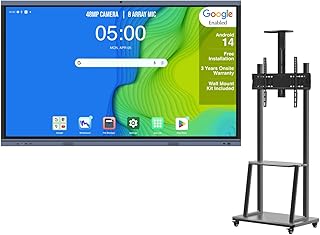 BIG VUE Pro 86 Inch Android 14 Interactive Television - All-in-1 Digital Board with Stand, 8 GB RAM 128 GB ROM, Ai-Copilot, 48MP Camera with Microphone, Multitouch Screen for Teaching & Office Use