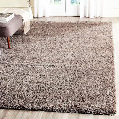 Image of Shaggy Carpet for Home 9X12 FEET Ultra-Soft, Thick, and Stylish Shag Texture Ideal for Living Room, Bedroom, or Office - Easy to Clean and Perfect - Solid-BROWN1,