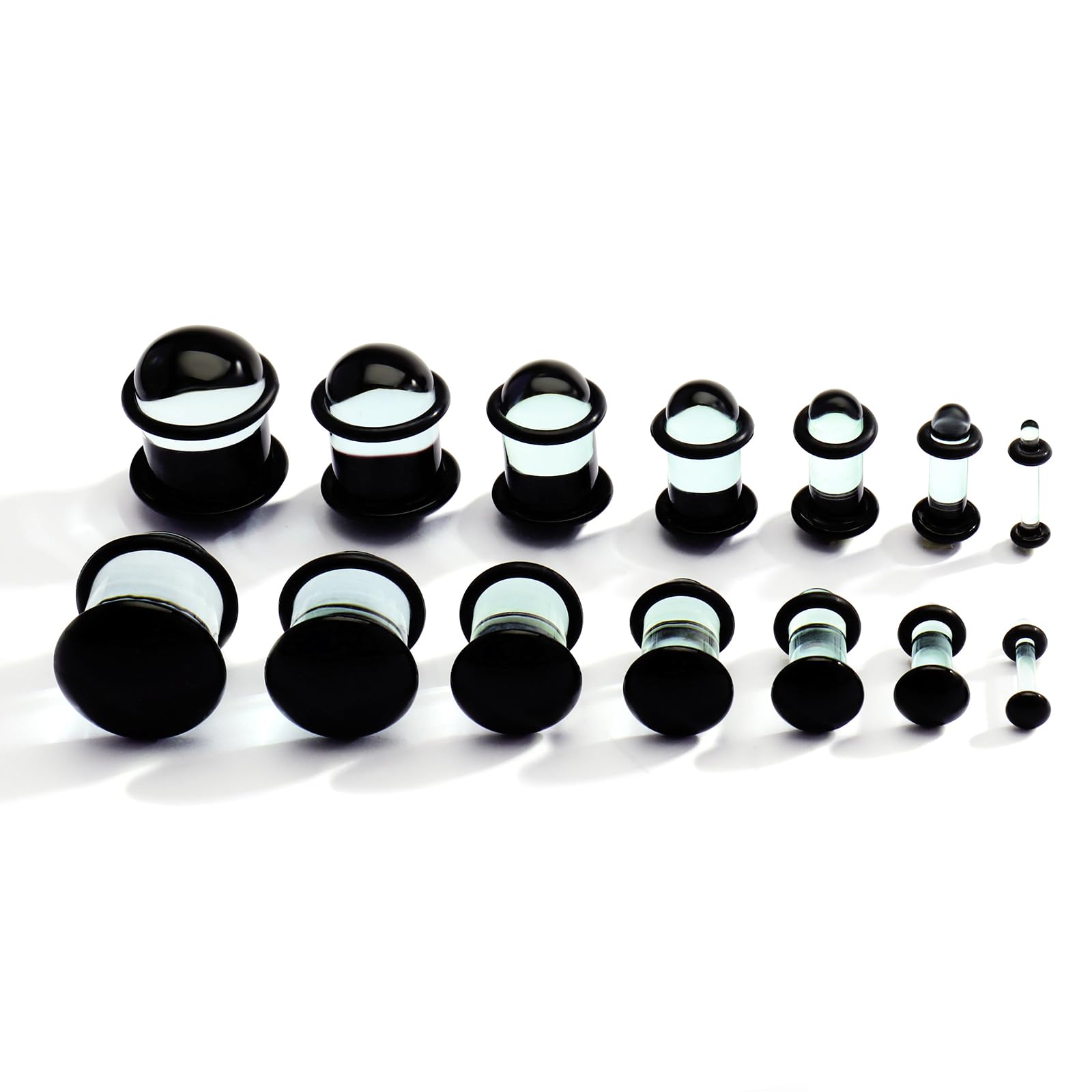 Glass Plugs For Ears Glass Ear Gauges Stretching Kit 7Pairs/14Pcs