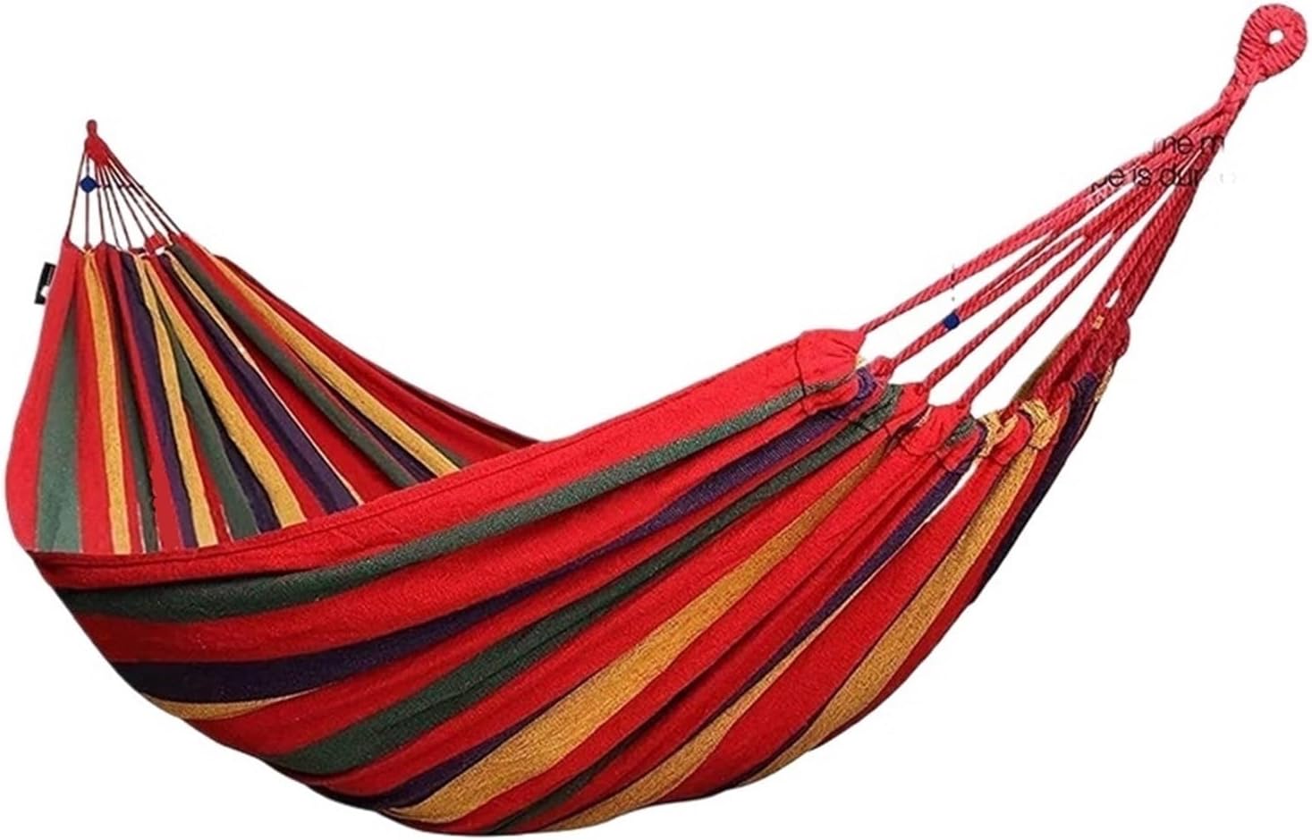 Camp Outdoor Canvas Hammock Portable Thickened -Rollover 2 Persons Striped Hammock Garden Travel Camping Hanging Swing Hammock Strong (Color : Red 200x80cm-01)