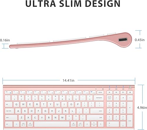 Vista 27 de iClever - Teclado Bluetooth recargable para varios dispositivos, bluetooth 5.1 con teclado numérico, diseño ergonómico, tamaño completo, conexión