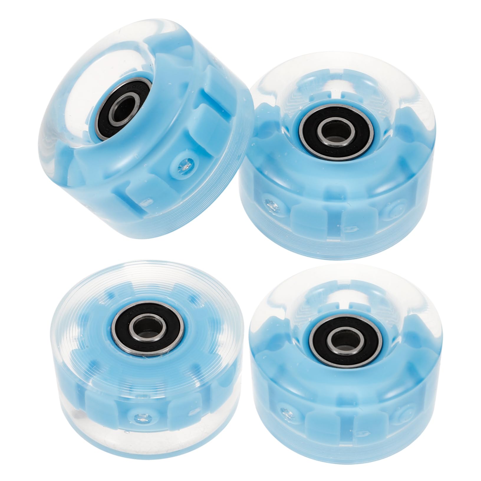 Kisangel 4pcs Flashing Skating Wheels Luminous Design High Elasticity Rubber Ice Skates Wheel Accessories Wear-resistant Outdoor