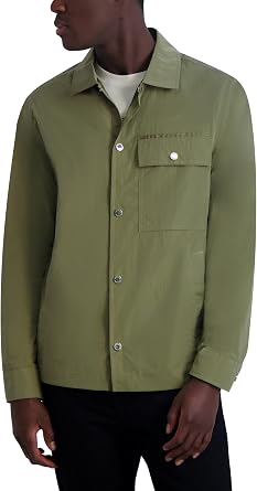 KARL LAGERFELD Men's Chest Pocket Lightweight Jacket