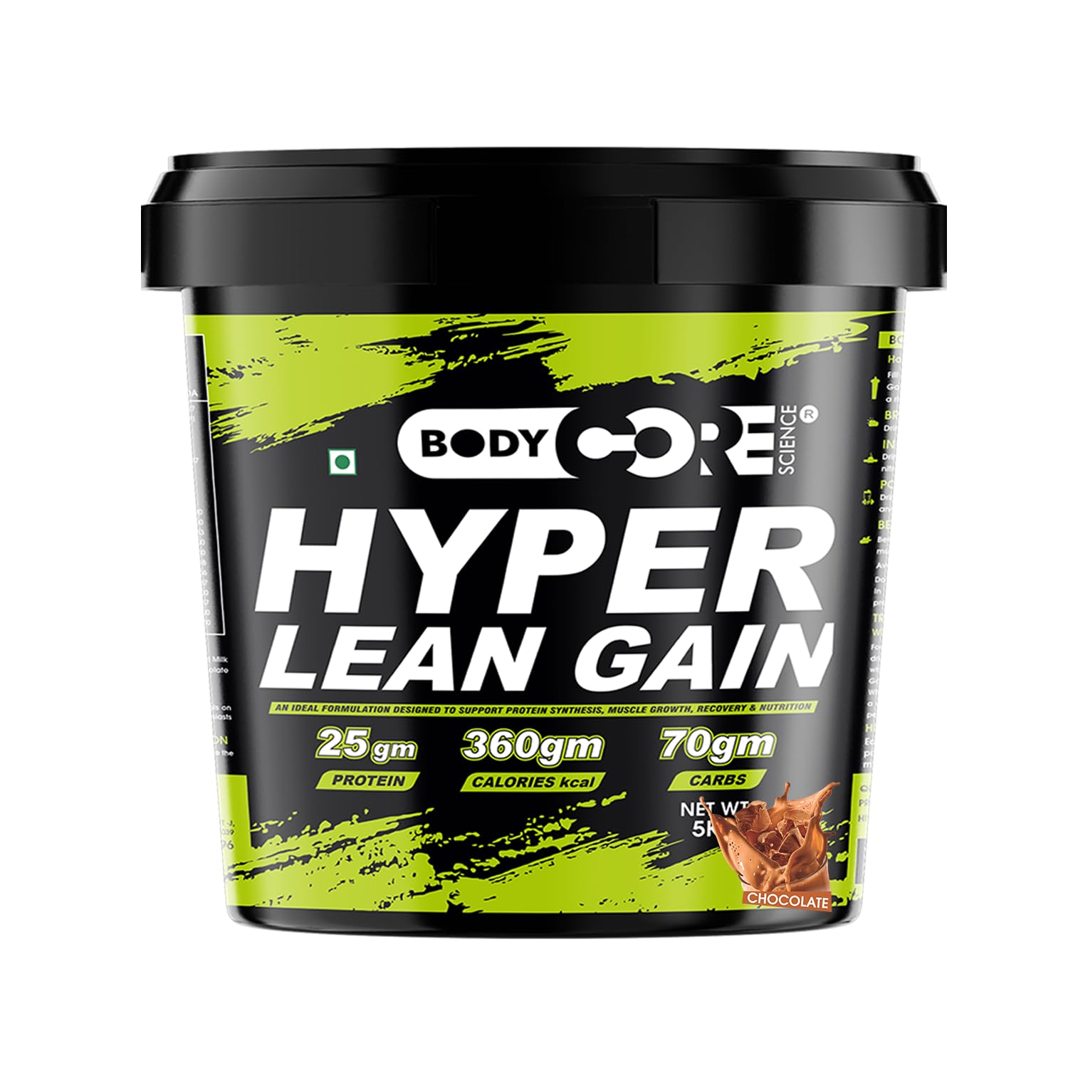 Bcs Hyper Lean Gainer-5 Kg|Weight Gainer|Mass Gainer|Lean Gainer (Chocolate, Po1) - Powder