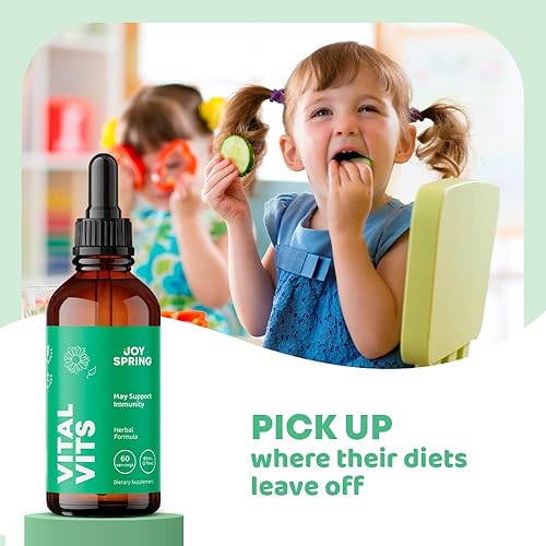 Miniatura 4 de JoySpring Vital Vits, Burst B12 y Zincberry - Gotas de hierbas diarias naturales - Llena los huecos dietéticos - Paquete de regreso a la escuela -