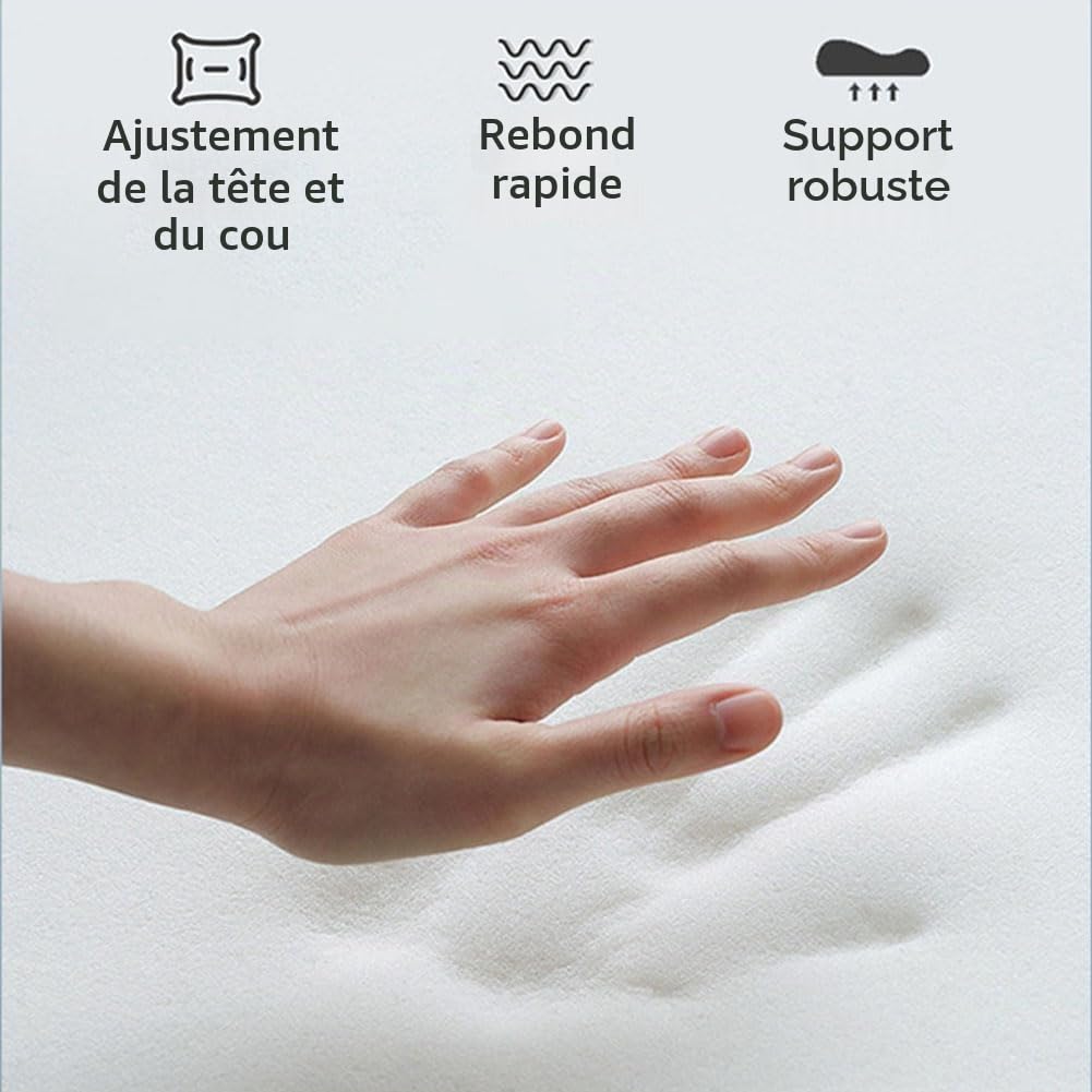 Oreiller Ergo Apnée Du Sommeil, Oreiller Ergonomique Cervical Mémoire De Forme, Oreillers Anti Ronflement Et Apnée Positionnelle, Cousin Ergonomique Nuit Pour Dormeurs Côté, Dos, Ventre (Gris)
