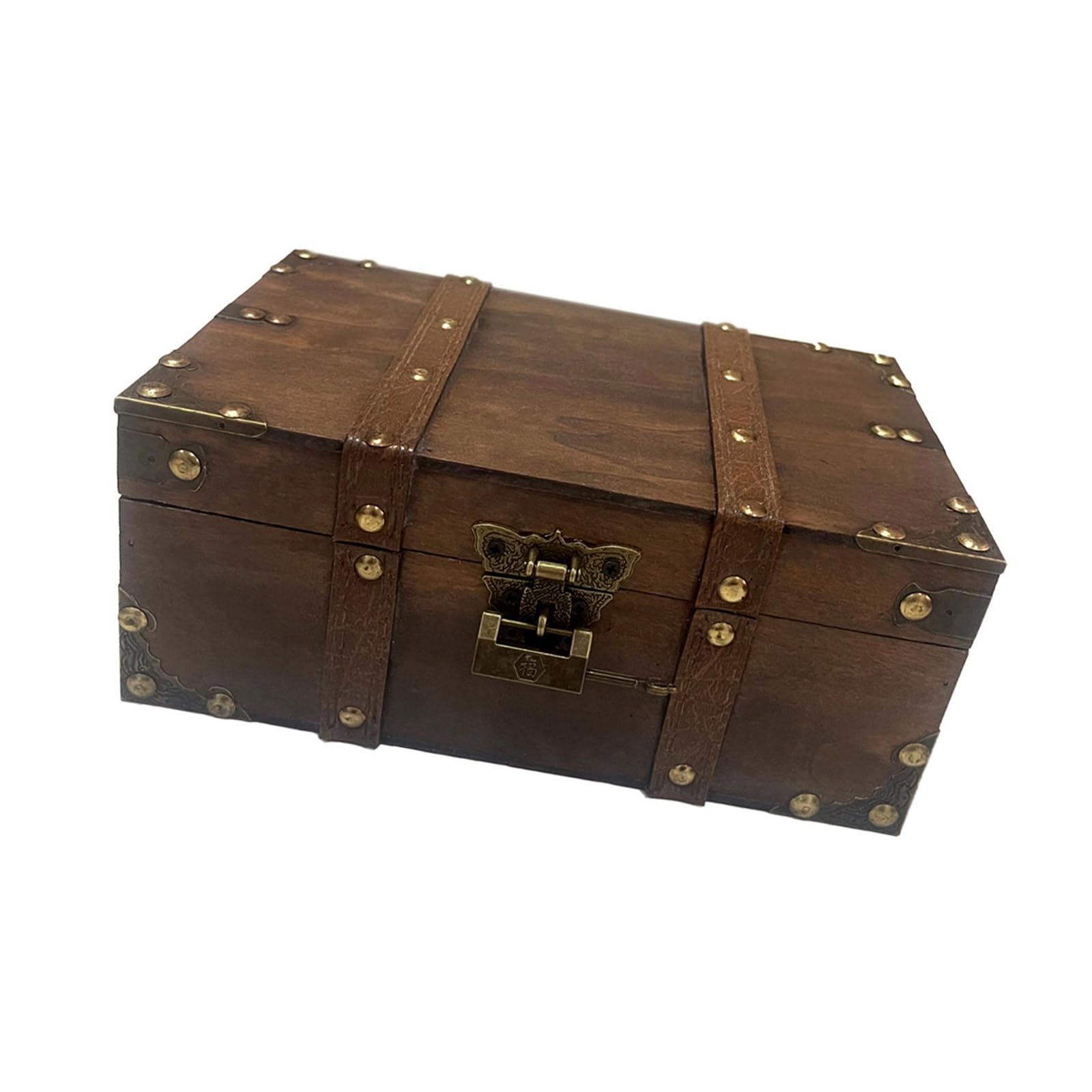 Msioytog Decorative Wooden Box Lockable Jewellery Chest with for Jewelry Keepsakes Storage Container Photography Props Large Capacity Wooden Organiser Box