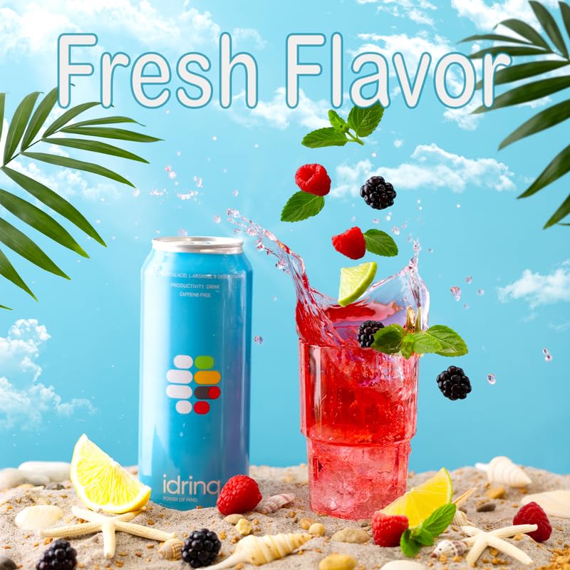 Miniatura 6 de idrinq Bebida energética sin cafeína, bebida antioxidante para aumentar la energía, bebida energética Focus Aid, bebidas con vitaminas esenciales,