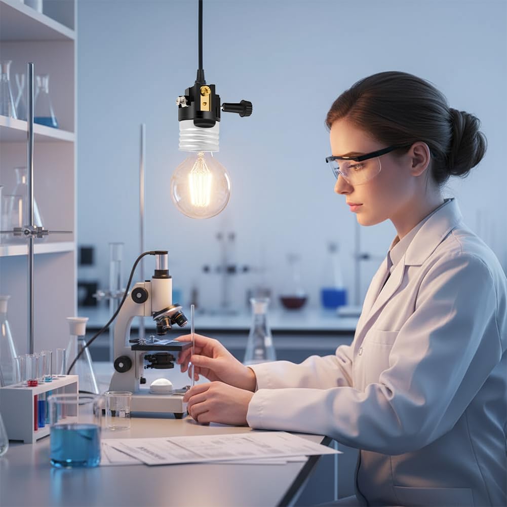 Lamp Socket Replacement,E26 Light Socket with ON/Off Switch Knob,Repair Parts for Table Lamp,DIY Projects(2 Pack)