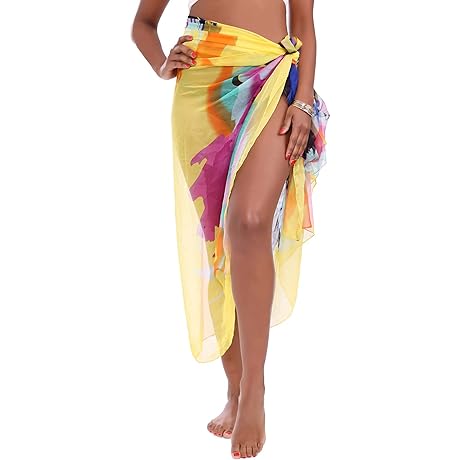 Womens Chiffon Beach Swimsuit Cover Up Waist Wrap