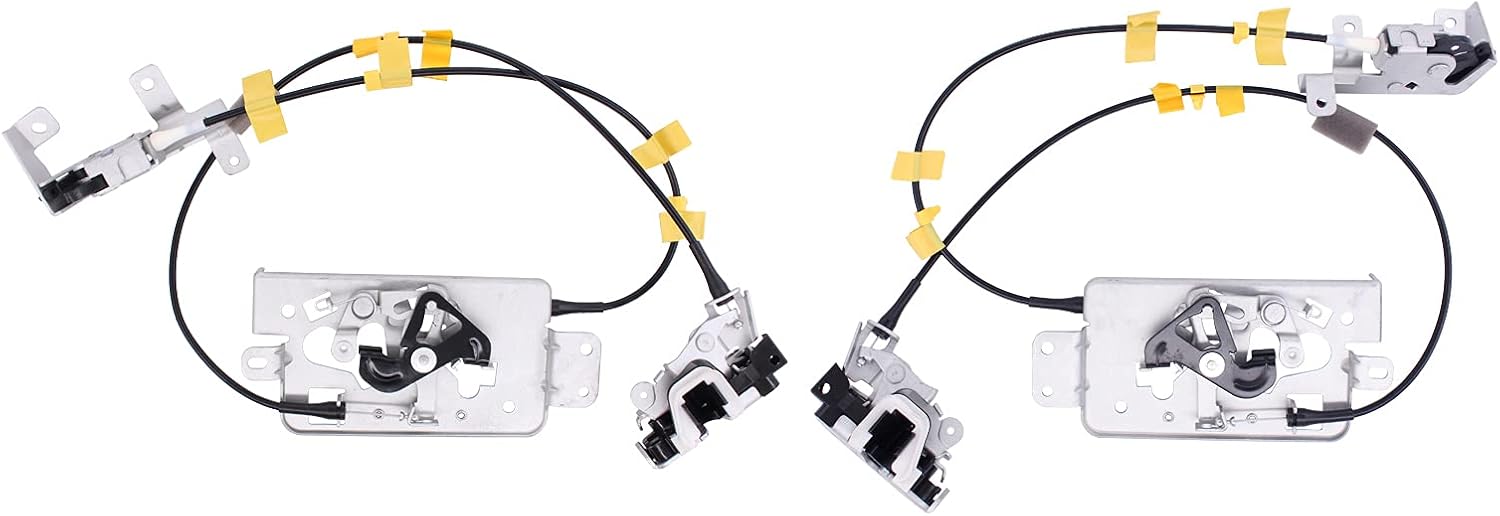 NewYall Pair Rear Door Lock Latch Actuator and Cable Assembly for Ford F-150 Extended Cab 2004-2008 Upper Lower Back Left & Right Side 8L3Z-18264A00-B 6L3Z-18264A00-B 6L3Z-18264A01-B 8L3Z-18264A01-B