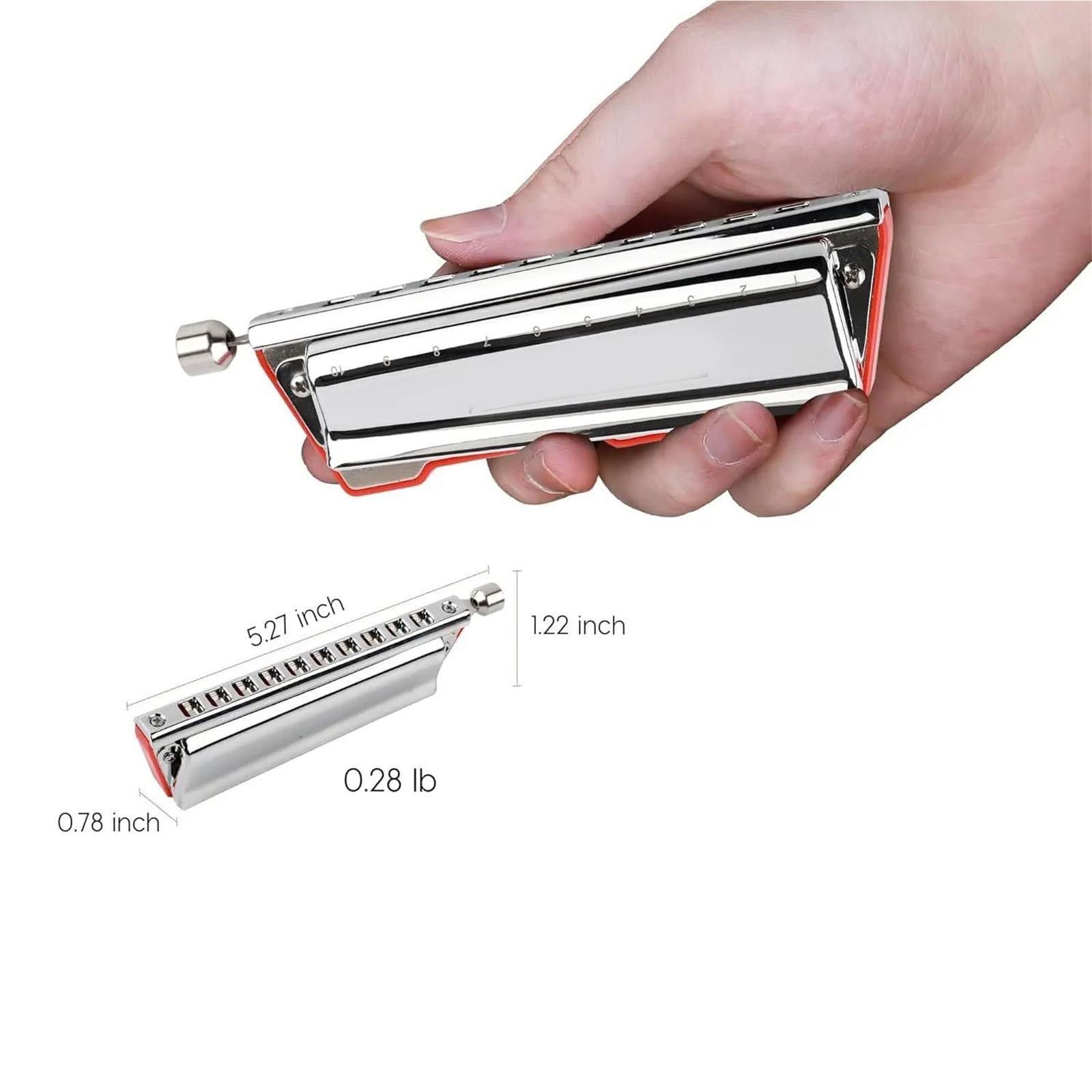 Professional Harmonica Harmonica Pour Débutant En Do Majeur 10 Trous Chromatique Sans Pistons Avec Étui