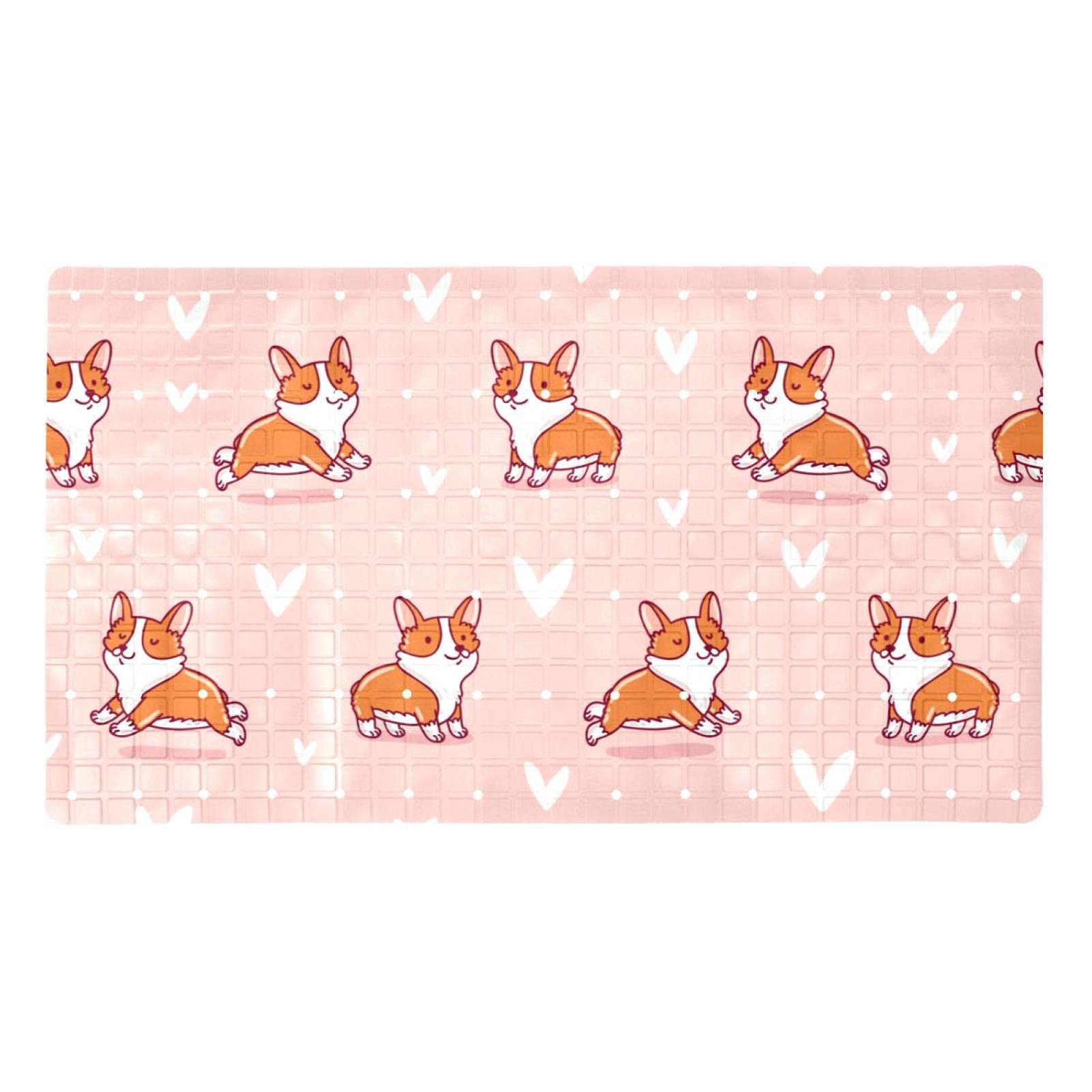 Tapis de bain antidérapant avec ventouses Corgi 40x70 cm