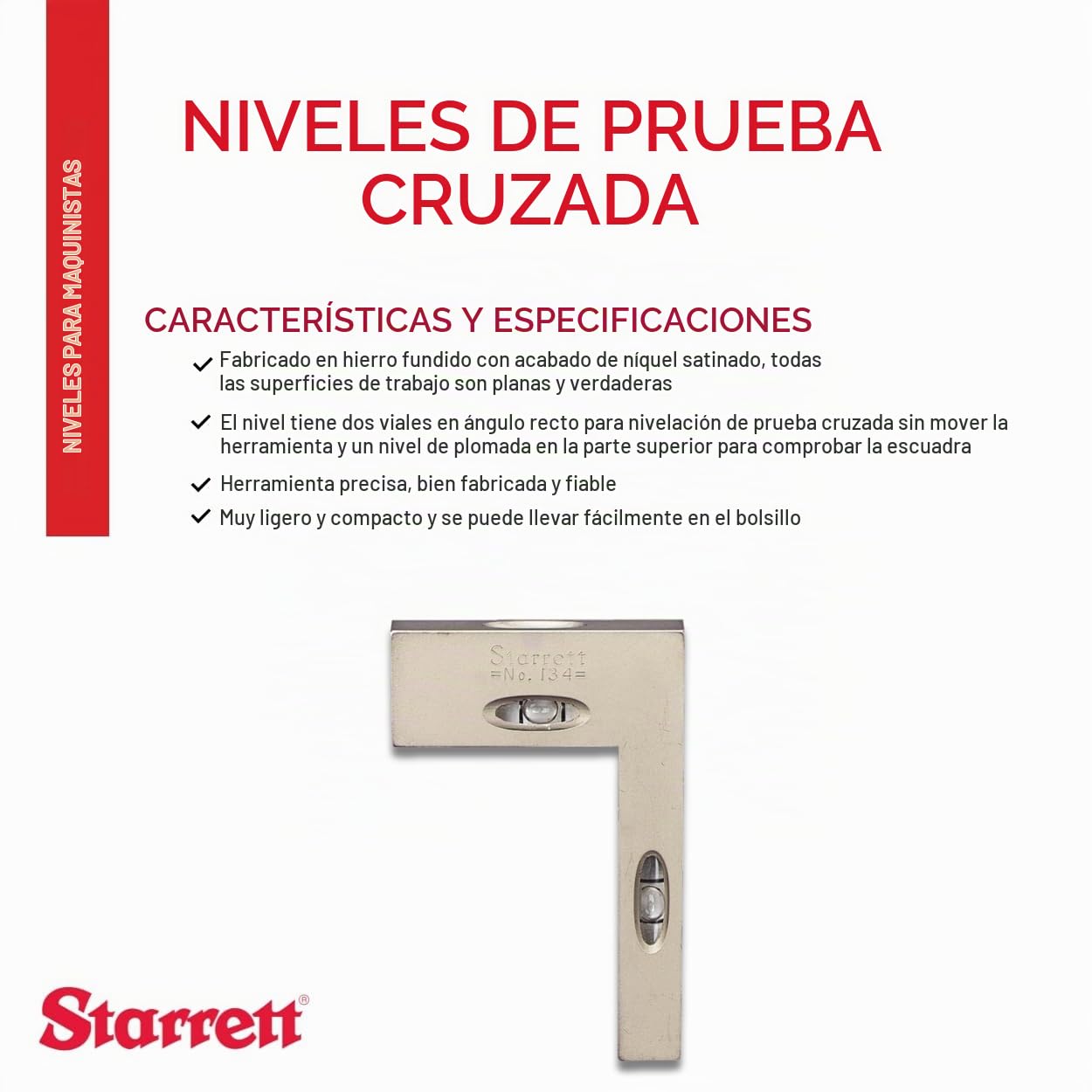 Starrett 134 - Nivel de aluminio