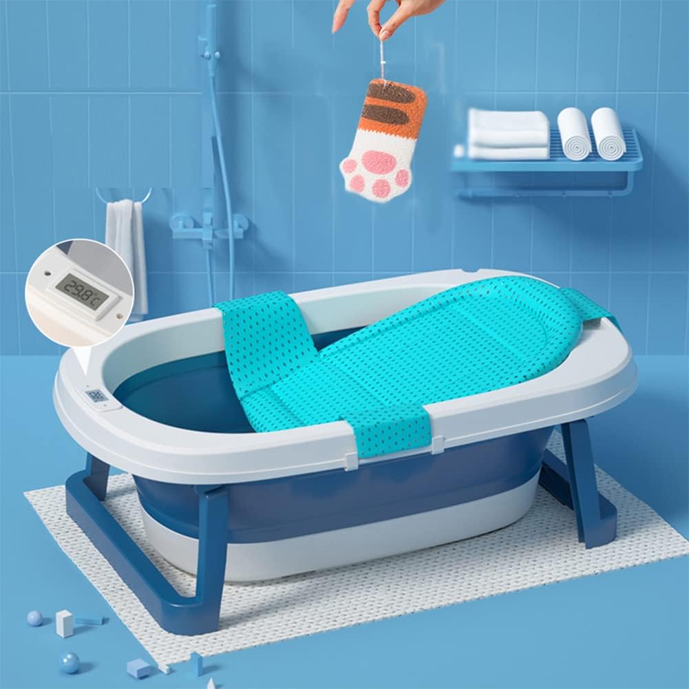 Pflife ベビーバス 折りたたみ式 洗い桶 スポンジバスネット付き 水抜き栓付 温度計付き お風呂スポンジ付き 高温アラーム 滑り止め設計 新生児 ベビー 赤ちゃん 0 8歳キッズ 猫犬 ペット用 お風呂浴槽 バスタブ 収納簡単 ブルー 人気満点 Pflife ベビーバス 折りたたみ式 洗い桶 スポンジバスネット付き 水抜き栓付 温度計付き お風呂スポンジ付き 高温アラーム 滑り止め設計 新生児 ベビー 赤ちゃん 0 8歳キッズ 猫犬 ペット用 お風呂浴槽 バスタブ 収納簡単 ブルー 人気満点