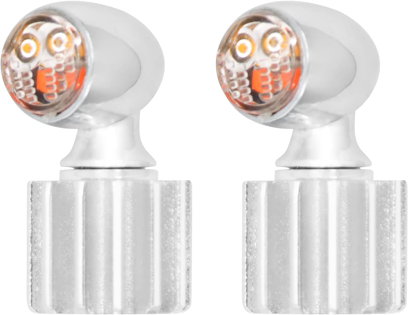 HDBUBALUS Motorcycle Turn Signals Mini Blinkers LED Running Brake Lamp Universal For Harley Touring Softail Sportster Dyna Chrome Housing Clear Lens