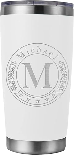 Miniatura 2 de Personalized Stainless Steel Tumbler, Vacuum Insulated Customized Laser Etched 20oz Double-Wall Travel Coffee Mug with Slid Lid, Custom Gift for Him