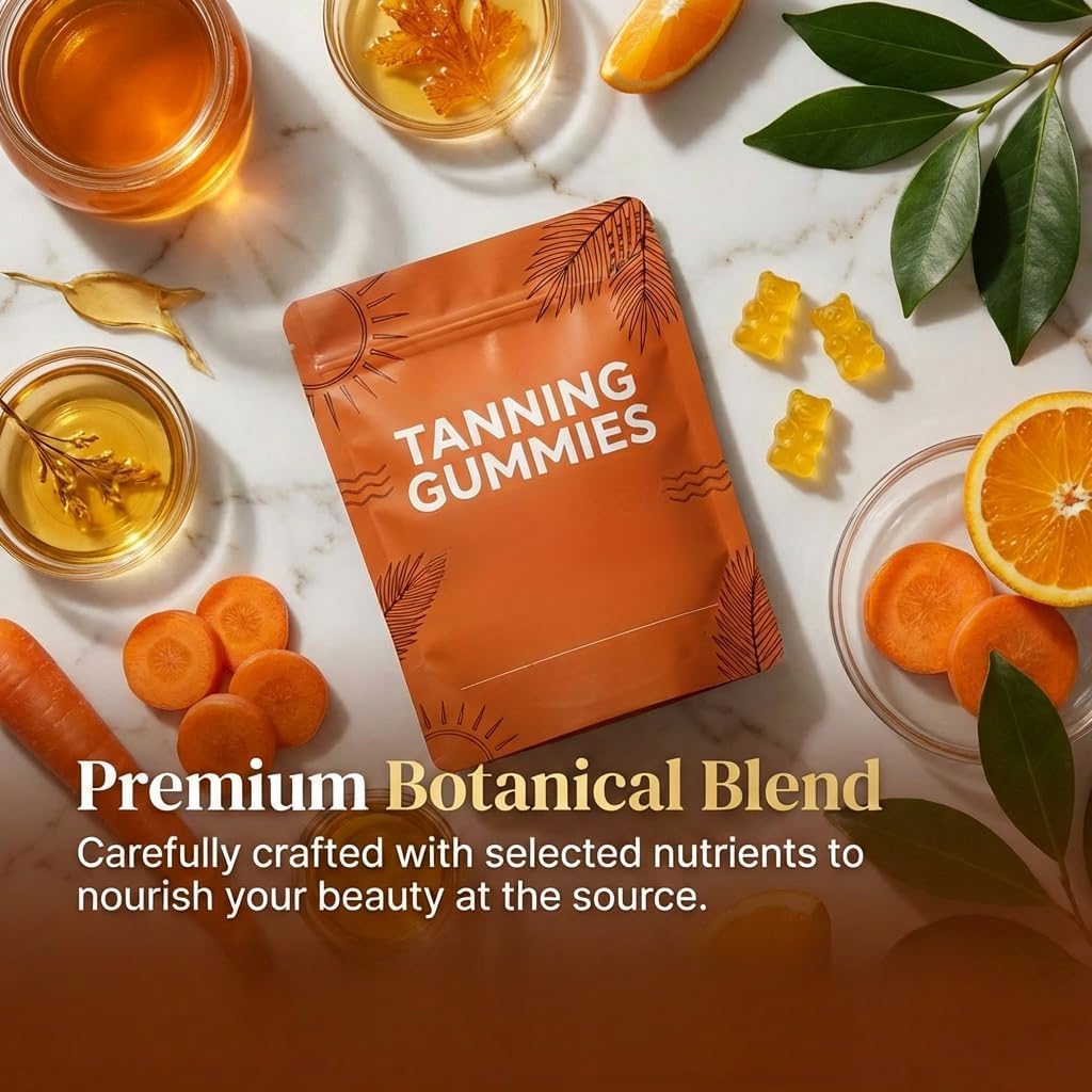 Gomme abbronzanti per la pelle - Integratore naturale di bagliore senza sole - Gomme per una carnagione dorata e radiosa