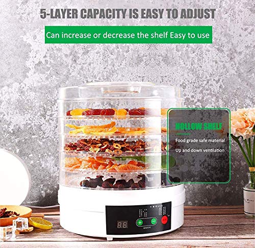 Speisentrockner mit fünf Tabletts,Intelligentes Timing Trockenfruchtmaschine 35-68 ℃ Einstellbares Timing von 1-48… – Bild 3