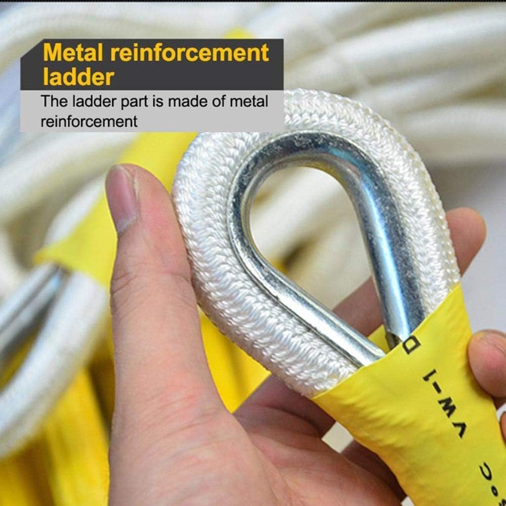 Ladders,Fire Escape Ladder Home High-Rise Escape Durable Polyester Rope Ladder/Emergency Evacuation Ladder - Easy to Deploy Portable Fire Ladder/6M/20Ft