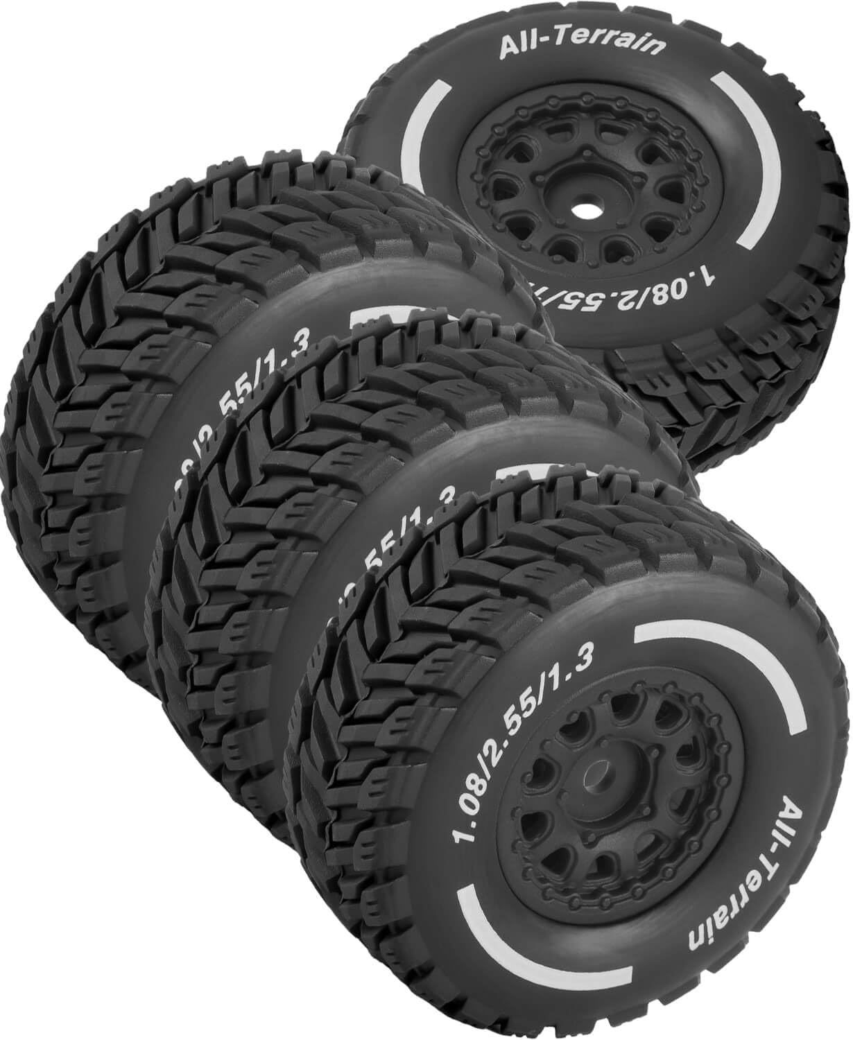 RC Wheel Tires for 1/14 Mojave Grom,RC Drift Off Road Buggy Rally Truck Wheels and Tires,4PCS Wheels Rims and Rubber Tires Soft Tires,Black