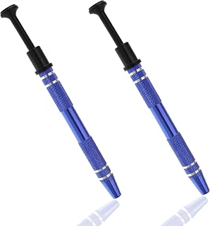 2 Psc Pick Up Tool, IC Clip Tweezers, Metal 4 Prongs Grabber Tool for Catch IC Chips, Electronic Tiny Components & Jewel, Blue