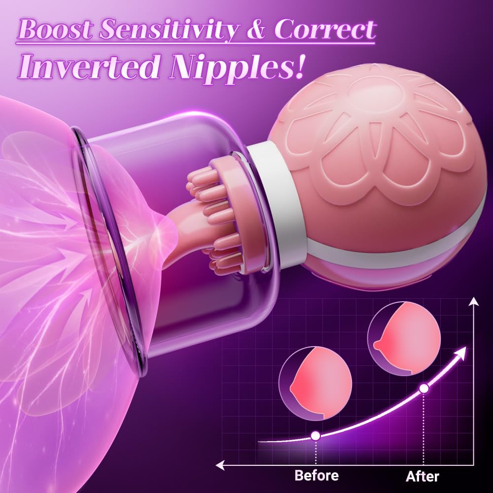 Sex Toys Nipple Toys 4-in-1 Nipple Vibrator Sex Toy Women 10 Powerful Rotation Modes, Adult Toys juguetes sexuales Sex Toys Vibrating Rose Nipple Clamps Adult Sex Toy for Women Couples