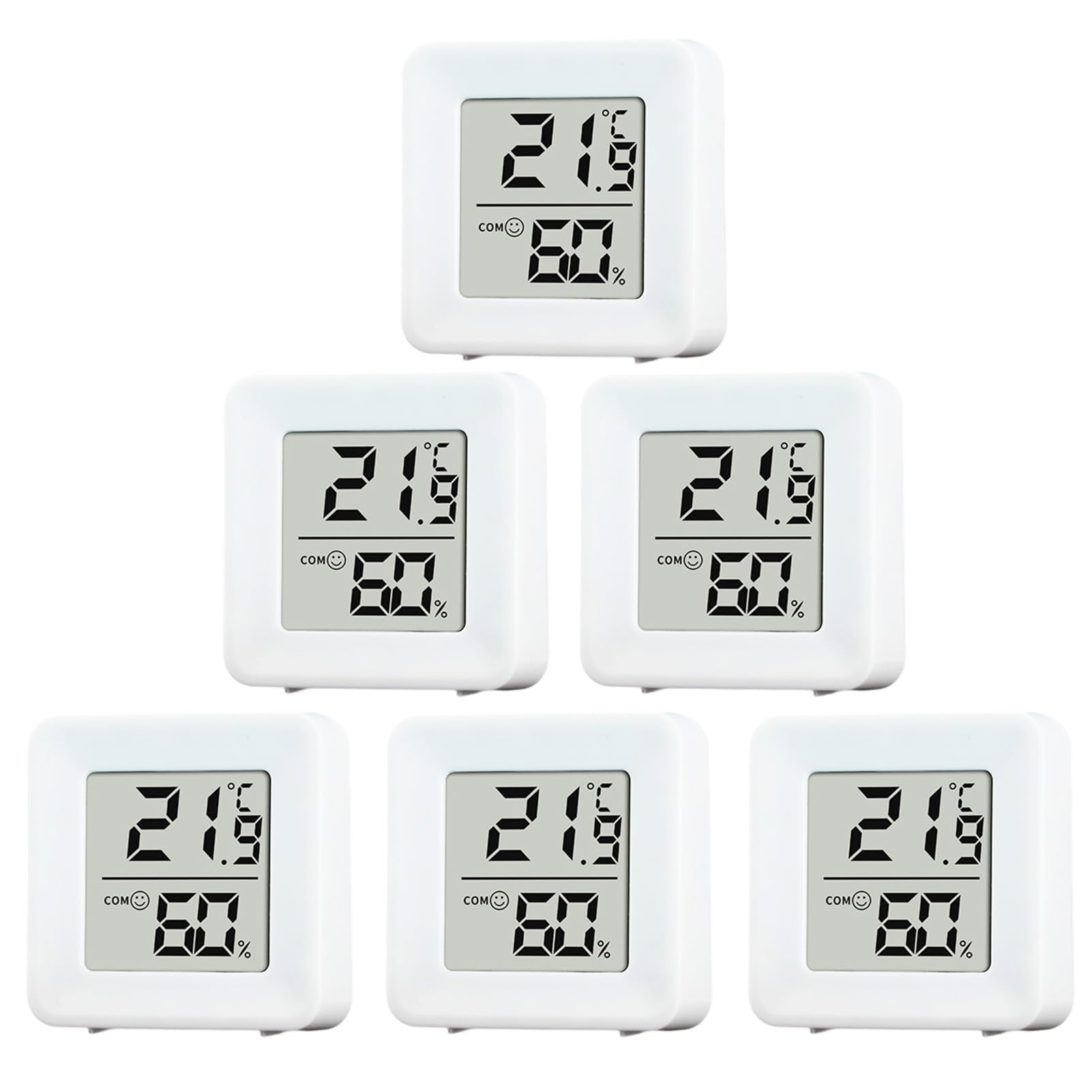 Thermomètre Hygromètre Intérieur Digital -10°C à 70°C Haute Précision 6 Pièces