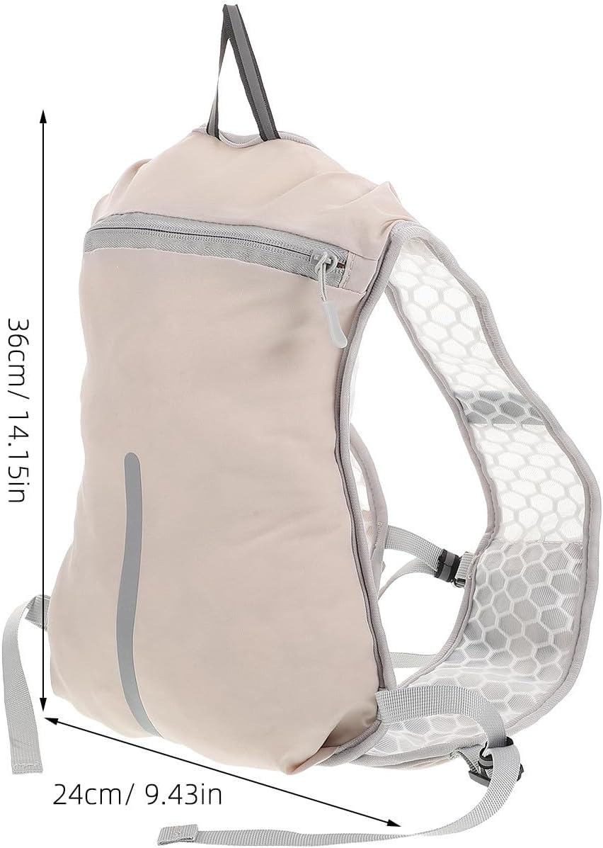 Adjustable Running Vest Bag with Multipocket Storage System and Sweatwicking Chinlon Material for Outdoor Sports and Cycling, Lightweight Breathable Design with Reflective Strips