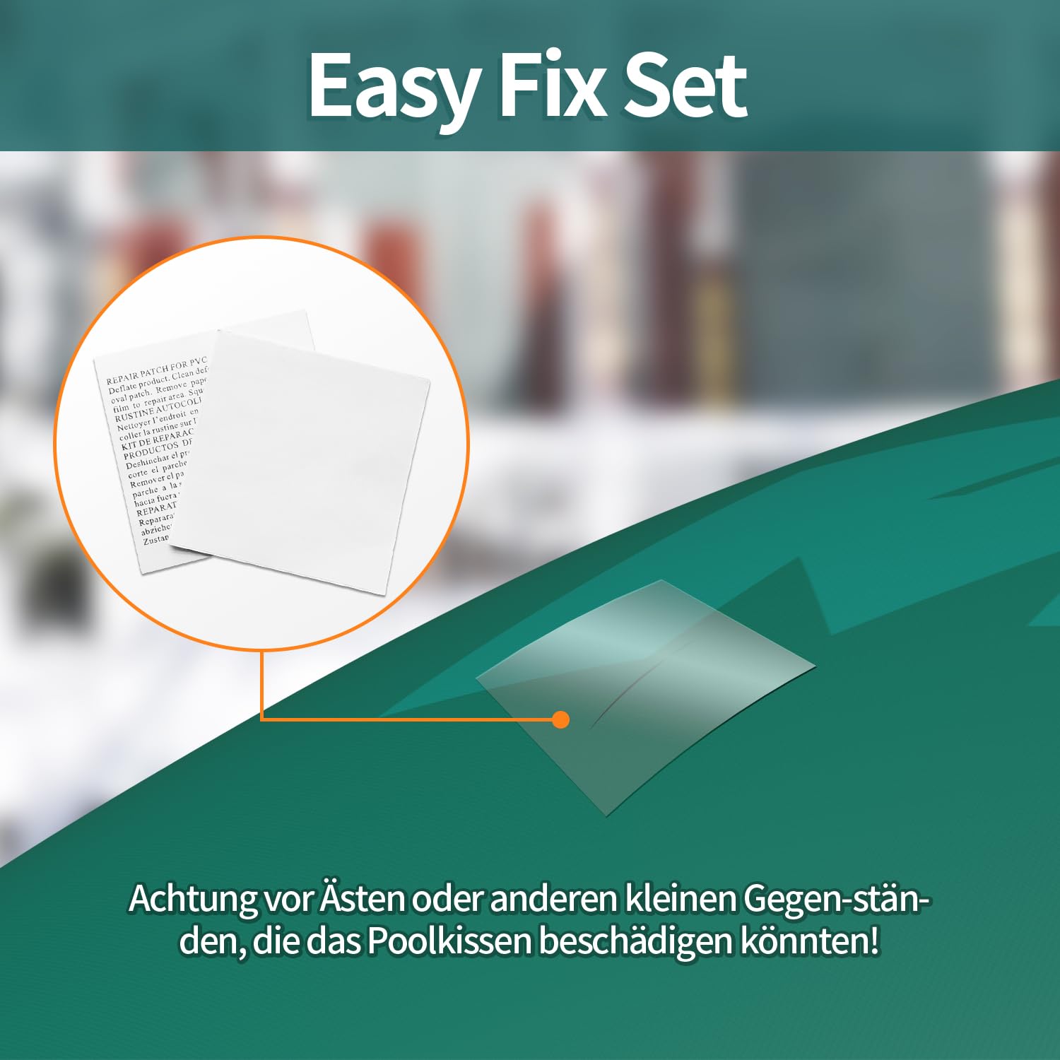 MARIE Poolkissen Winter 3m für Ø300-400 cm Pools, XXL Pool Winterkissen rund, Luftkissen Pool Kissen Winterfest, Poolpolster Pool Abdeckung Kissen Doppelnaht, Chlorbeständiges Überwinterungskissen