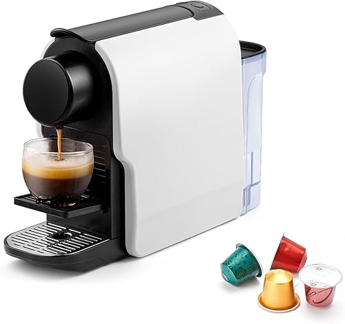 Mini máquina de café expreso compatible con cápsulas NS Original Line, cafetera compacta de cápsulas con bomba de alta presión de 20 bares, tanque