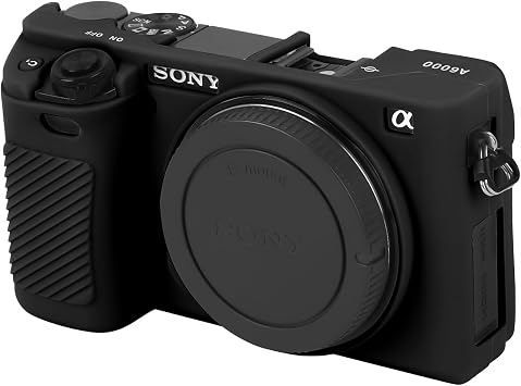 Easy Hood Case for Sony Alpha A6000 ILCE-6000 Digital Camera-Black | Buttons Marker,Soft Silicone,Anti-Scratch,Dustproof,Shockproof,Slim Fit,Lightweight,Enhanced Grip,Easy to Install&Clean