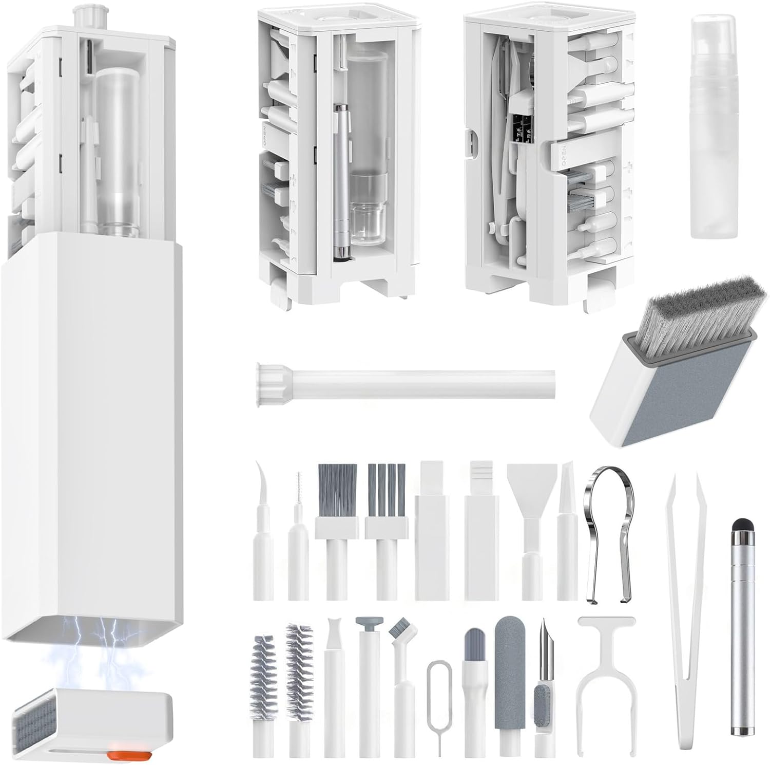 32-in-1 Keyboard Cleaning Kit for MacBook Laptop Computer, Earbud Cleaner Kit for Airpod Earphones, Multi-Function PC Electronic Cleaner Kit for iPhone Cell Phone Camera (White) 32-in-1 Keyboard Cleaning Kit for MacBook Laptop Computer, Earbud Cleaner Kit for Airpod Earphones, Multi-Function PC Electronic Cleaner Kit for iPhone Cell Phone Camera (White)