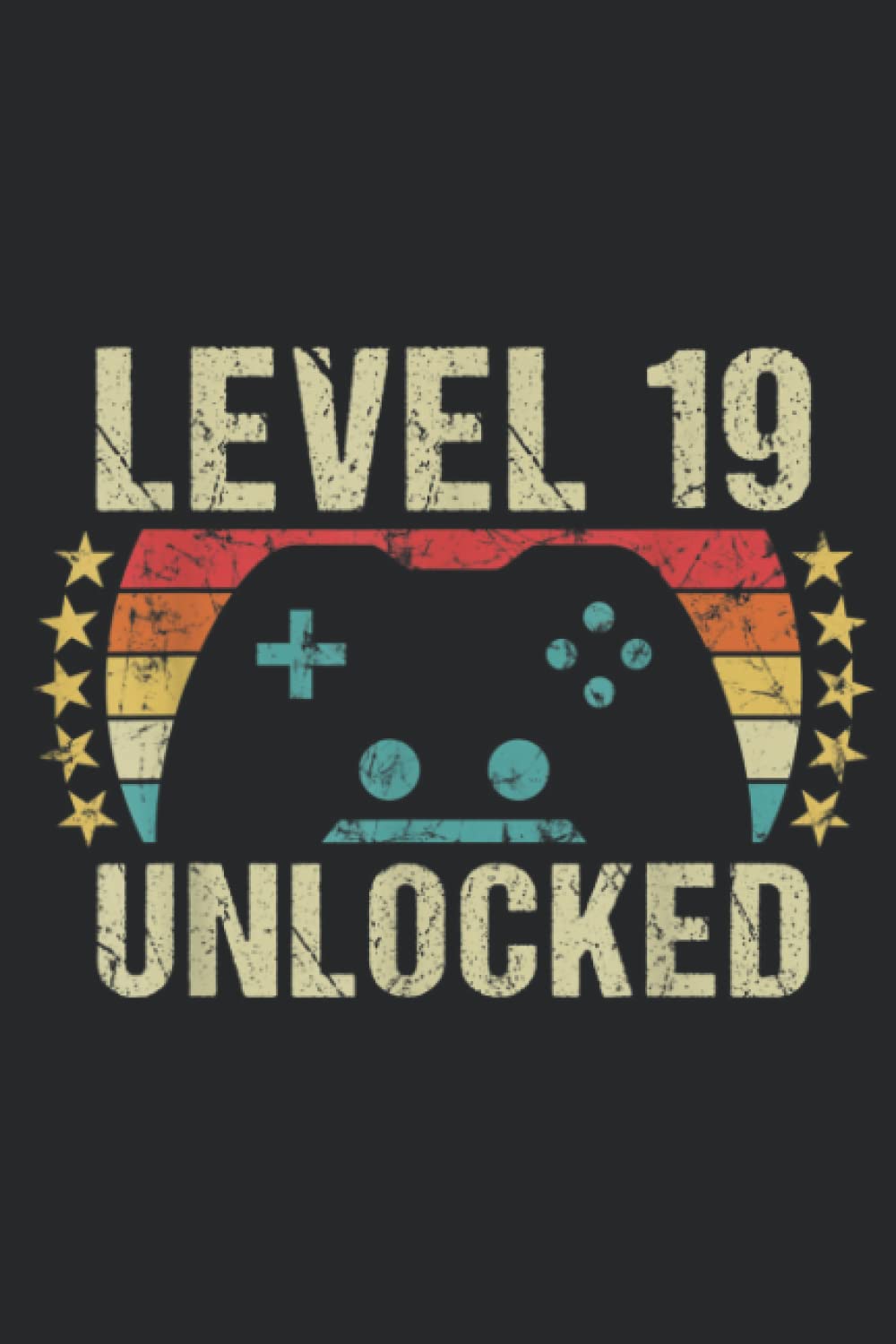 Gaming Vintage 19th Birthday Gift 19 Year Old Boy Girl Gamer: Lined Blank Black Paper Notebook To Do Schedule, 6"x9", 110 Pages