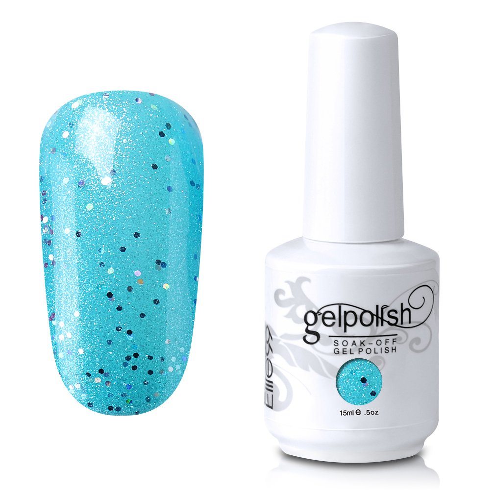 Elite99 Soak-Off UV LED Gel Polish Nail Art Manicure Lacquer Glitter Turquoise 306 15ml