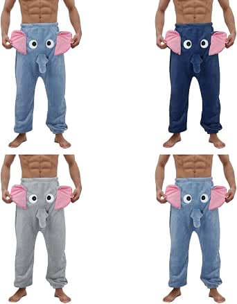 Combinaison Pyjama Éléphant Pour Homme - Doublée En Polaire Amusante Et Chaude Pour L'Hiver