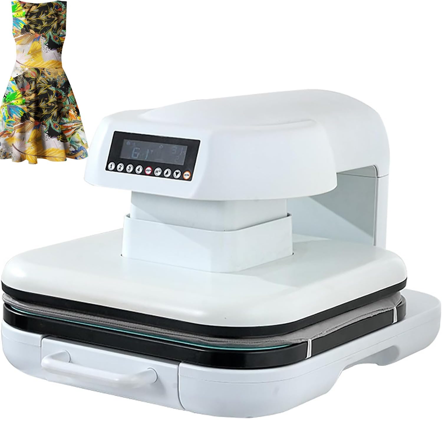 Pressa di calore elettrica, 1600 W, 38 x 38 cm, trasferimento professionale con schermo LCD, 4 modalità di memoria, temperatura regolabile 0-250 ℃ per magliette, tappetini, borse