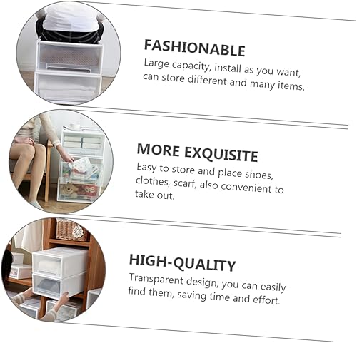 Miniatura 6 de Zerodeko Cajones de plástico para almacenamiento, cajones de almacenamiento, cajones, contenedor de ropa, apilable, contenedor para el hogar,