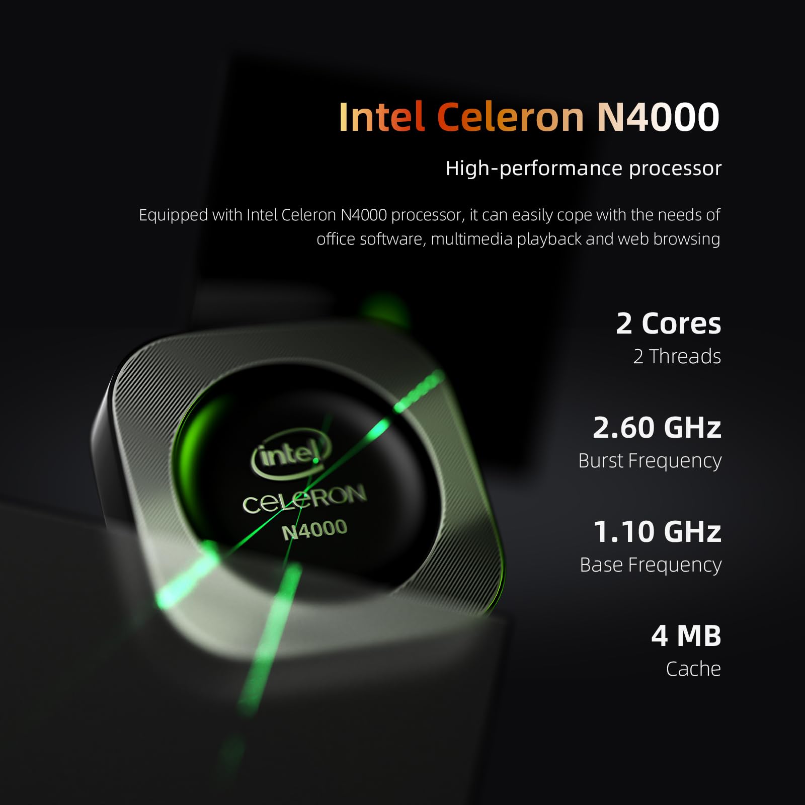 Laptop Windows, processador Intel Celeron (até 2,6 GHz), 8 GB de