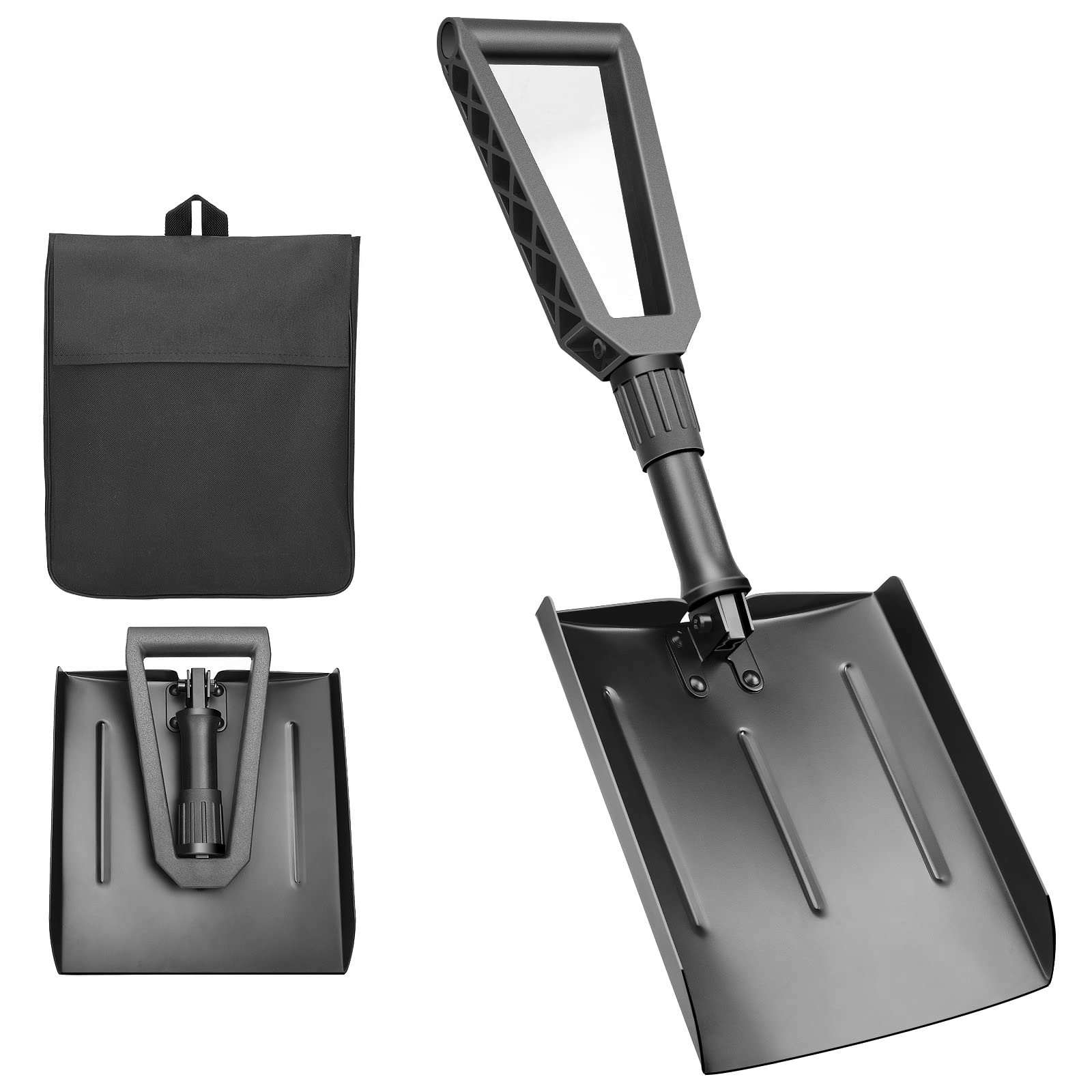 Drado Pala da neve pieghevole per auto multifunzione portatile con borsa in tela
