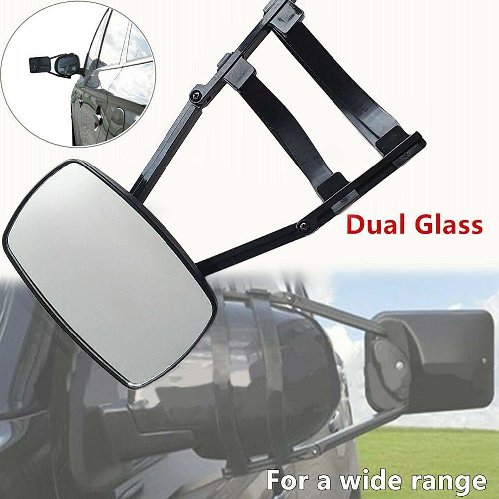 2PCS Espejo para remolque de automóvil, Espejo auxiliar de remolque fácil de montar, Espejo de remolque ajustable,para la mayoría de los espejos de vehículos grandes