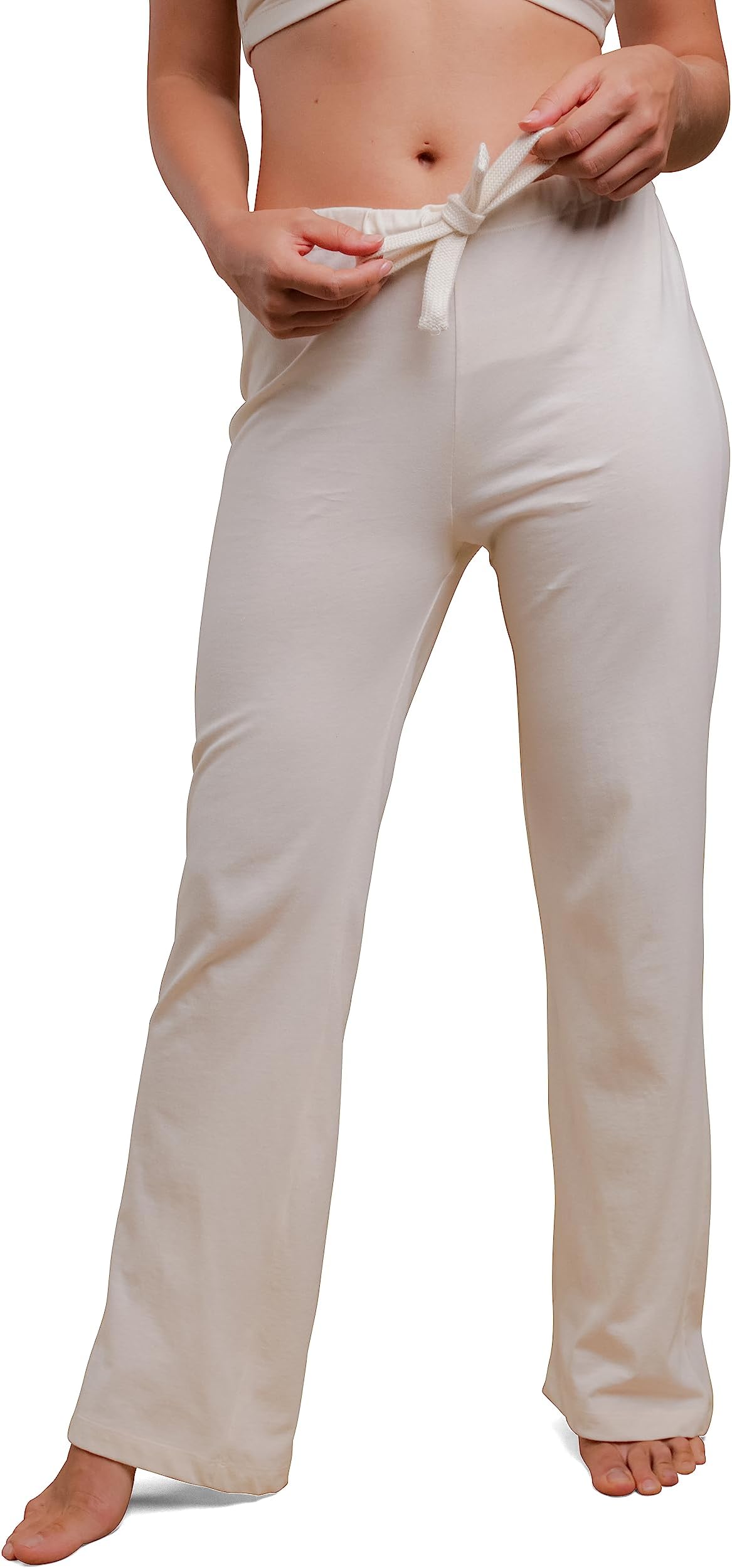 Women's Latex-Free Drawstring Lounge Pants Made from 100% Organic Cotton (Black)