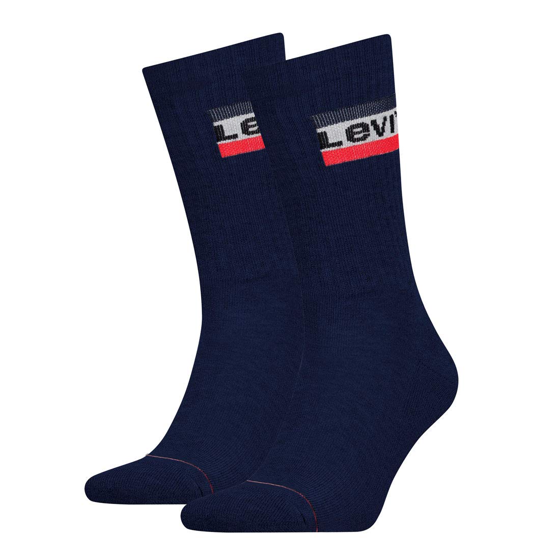 Levi's Men's Levis 144ndl Regular Cut Sprtwr Logo 2p Calf Socks Not Applicable, Blue (Dress Blues 198), 9/11/2019 (Manufacturer Size: 043)