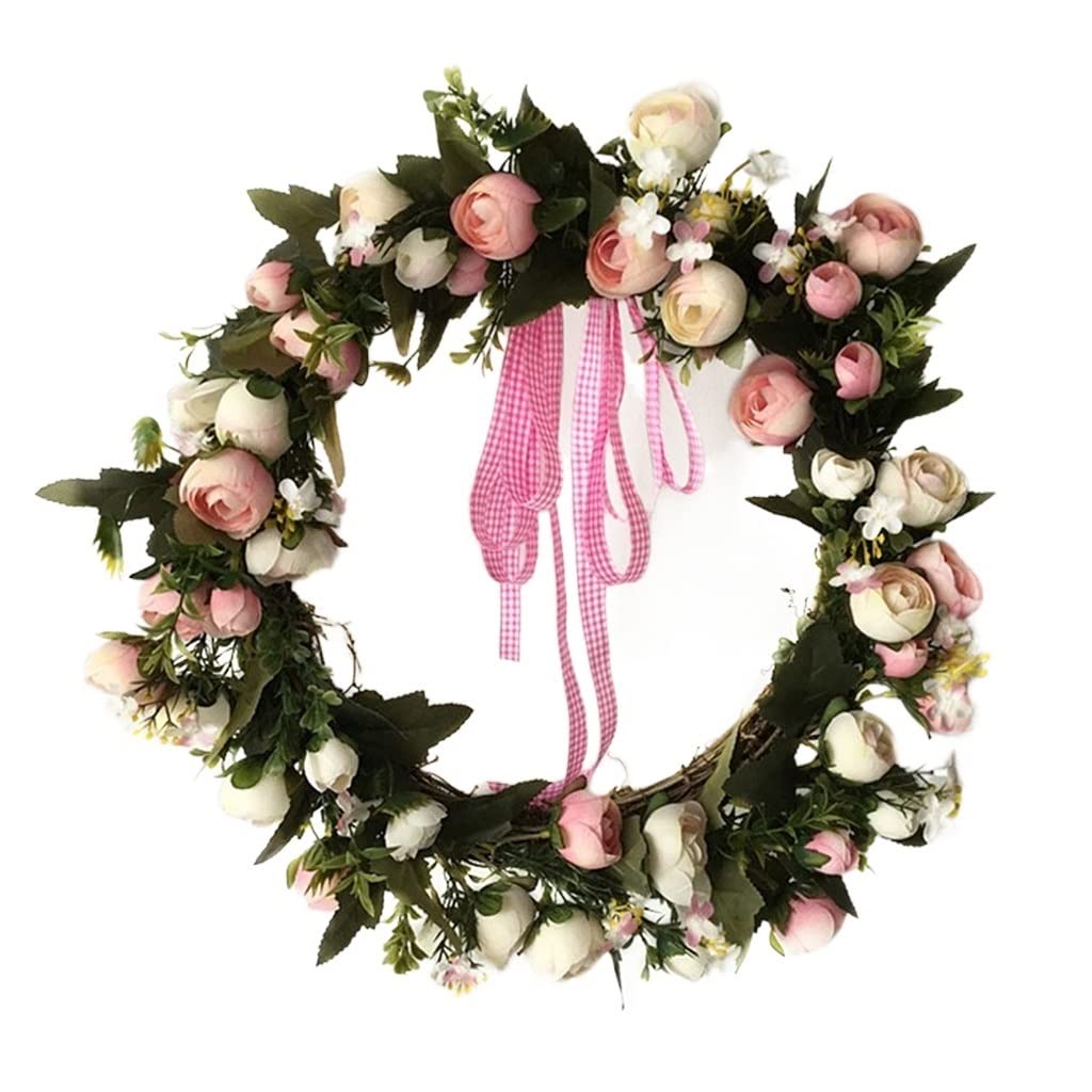 Décoration de salon couronne fleurs soie pour un mariage bohème