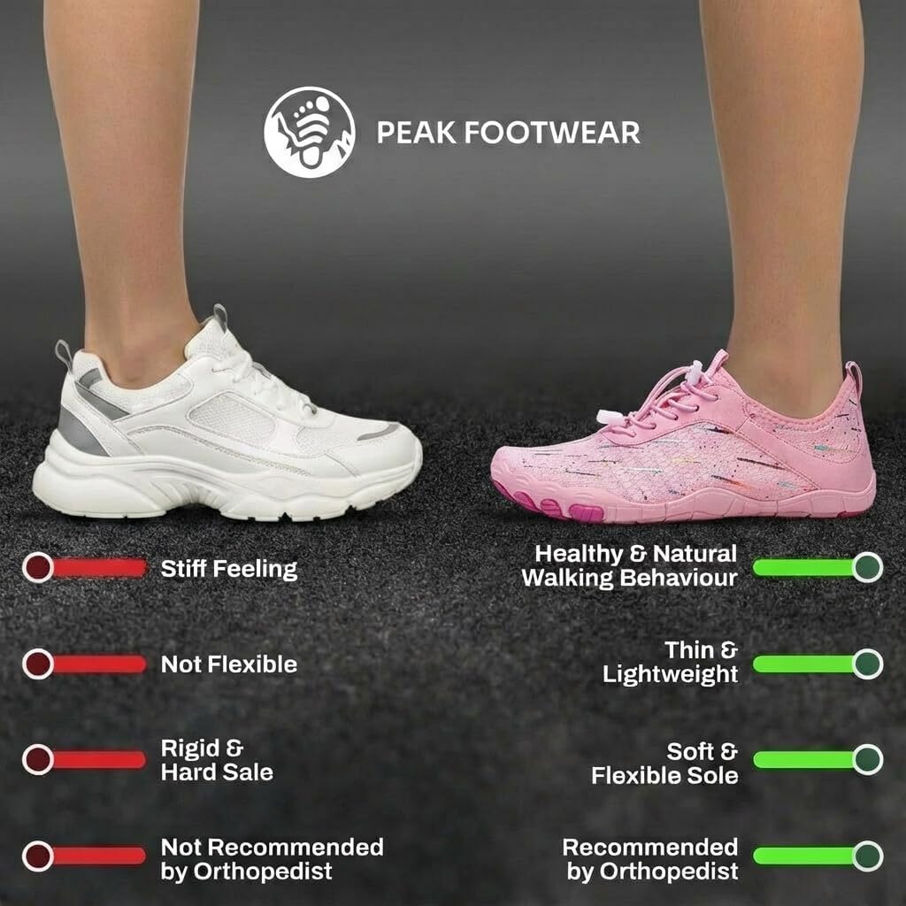 Peak Footwear Wide-Toe Barefoot Boots for Natural Alignment & All-Day Comfort – Unisex Minimalist Design with Ultra-Thin Flexible Sole, Lightweight Construction, Breathable Materials for Everyday Walking & Casual Wear