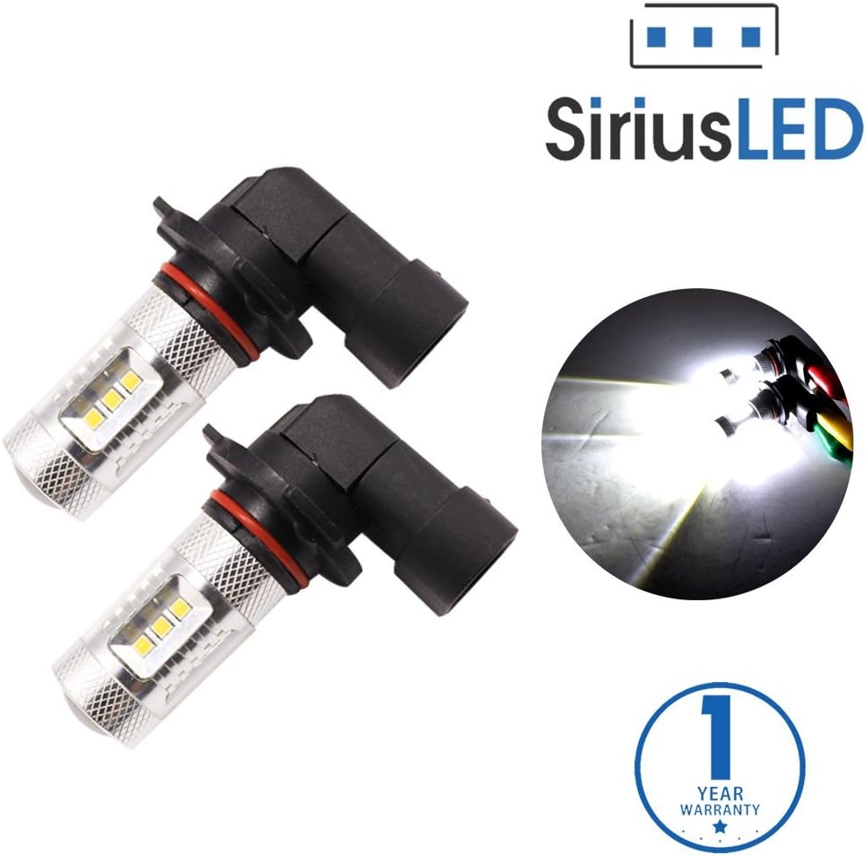 SiriusLED Bright 22W XB Chipset LED Lights Bulbs with Projector for Car Fog Lights Daytime Running DRL 9005 9145 HB3 H10 6000K Xenon White