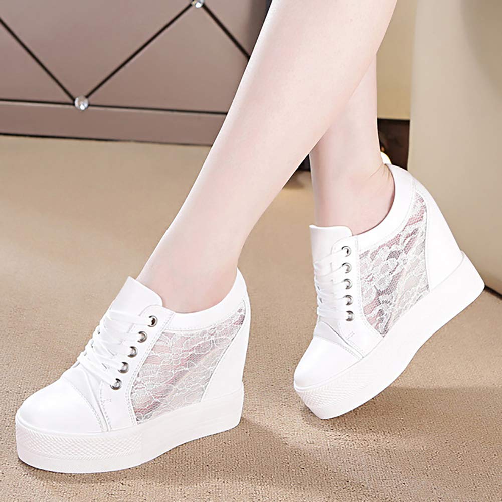 Mujer Oculto Cuñas Plataforma Elegante Deportivos Zapatillas Zapatos Casuales Cordones